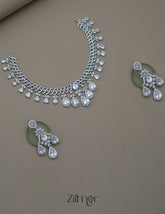 SN1011476 - AD Stone Choker Necklace Earrings Set 2-Zilmor